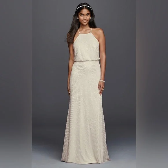 Db Studio | Dresses | White Halter Sheath Beaded Dress | Poshmark Db Studio | Dresses | White Halter Sheath Beaded Dress | Poshmark